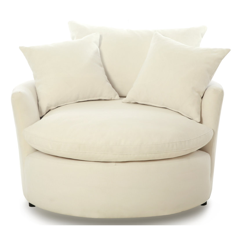 Creative Living 44.1" Wide Polyester Swivel Barrel Chair & Reviews